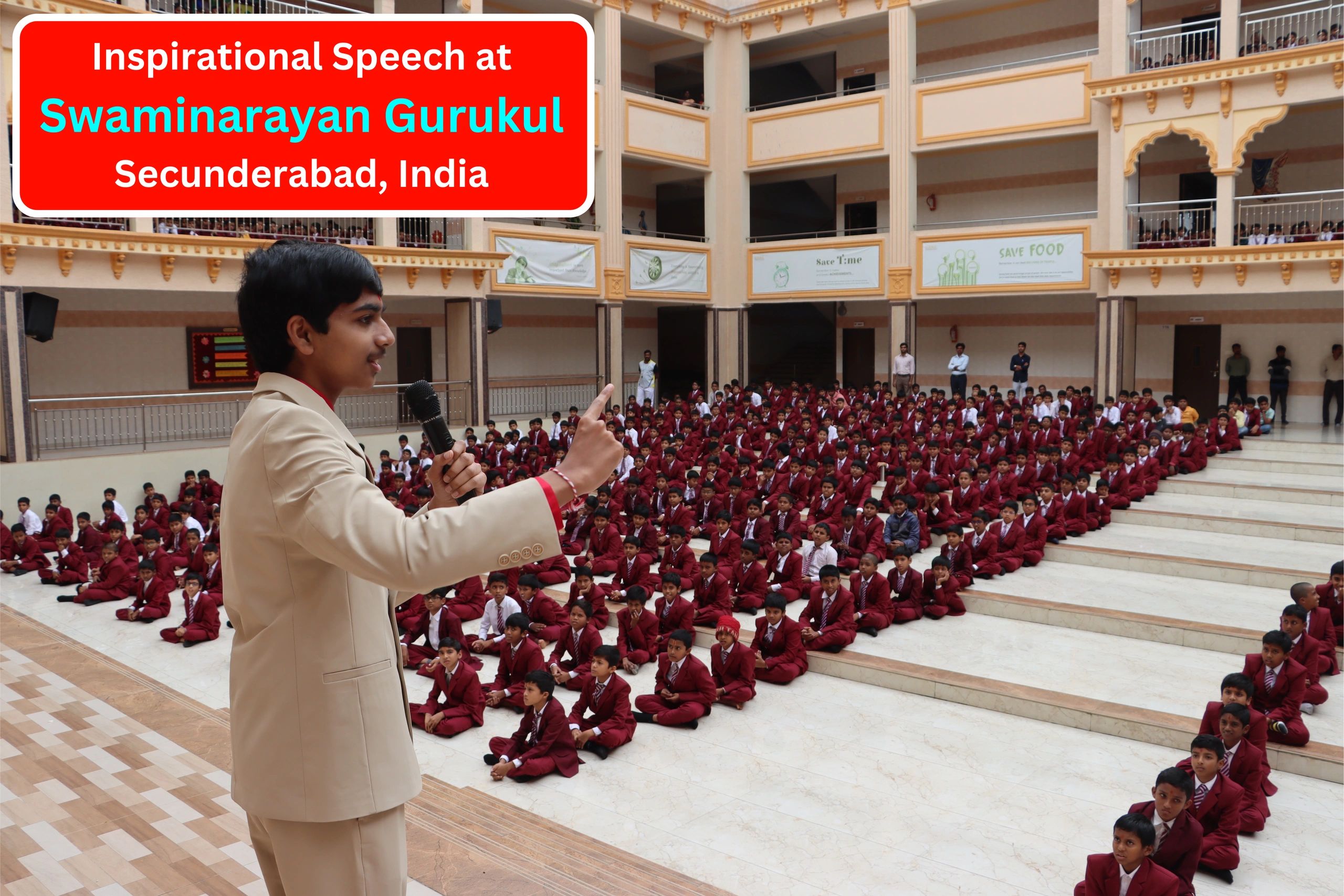 Akash Vukoti at Swaminarayan Gurukul Secunderabad