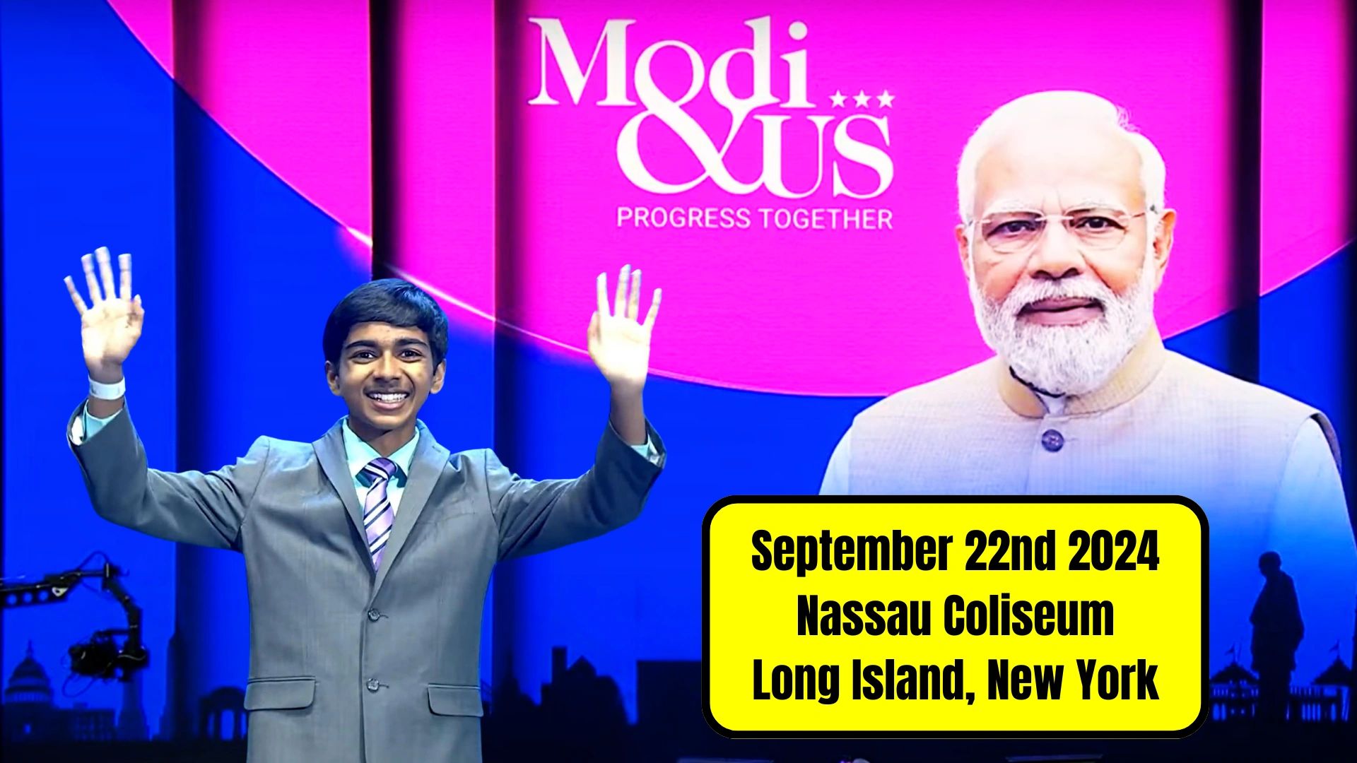 Akash Vukoti with Prime Minister Modi